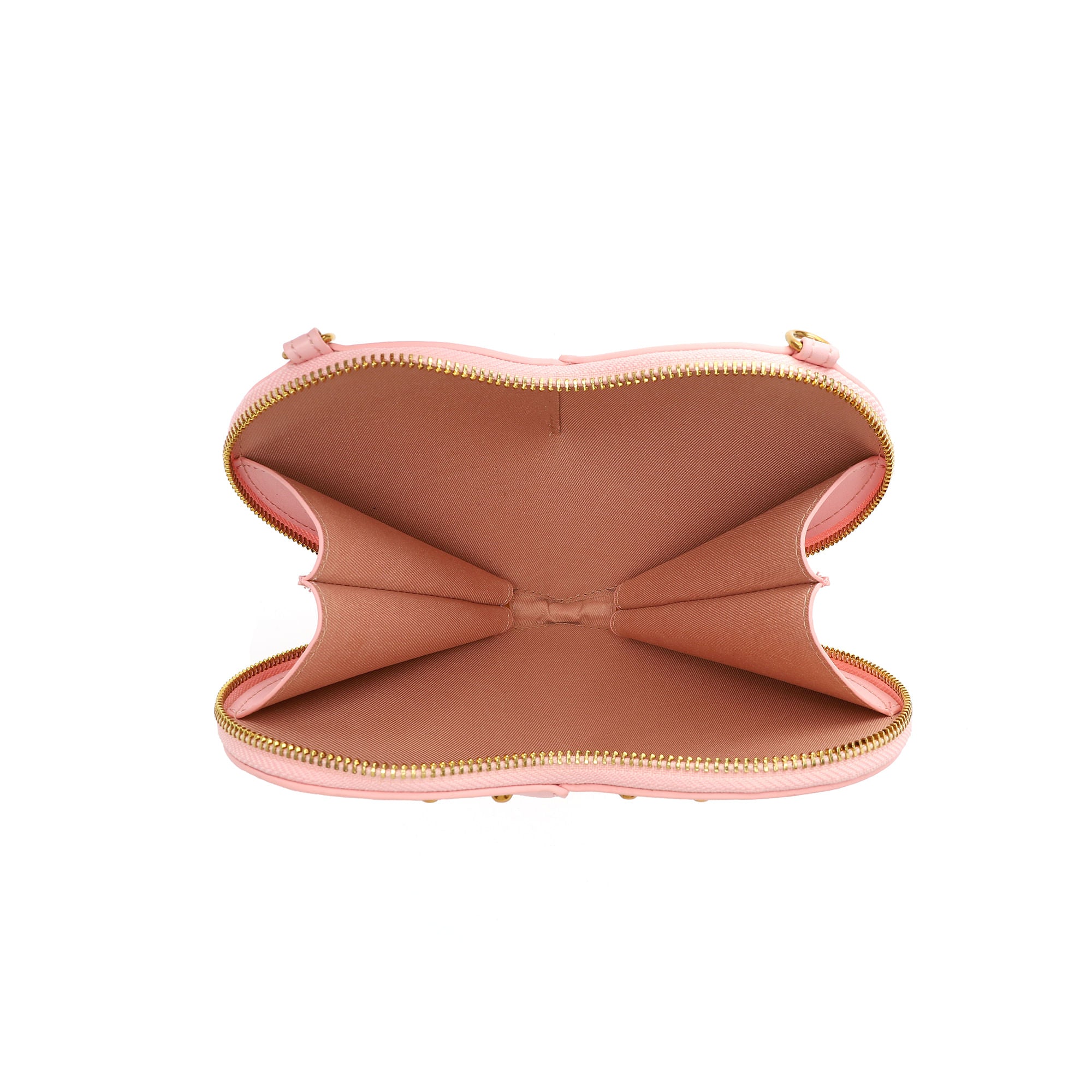 Bolsa Transversal Santa Lolla Rosa Coração Tachas