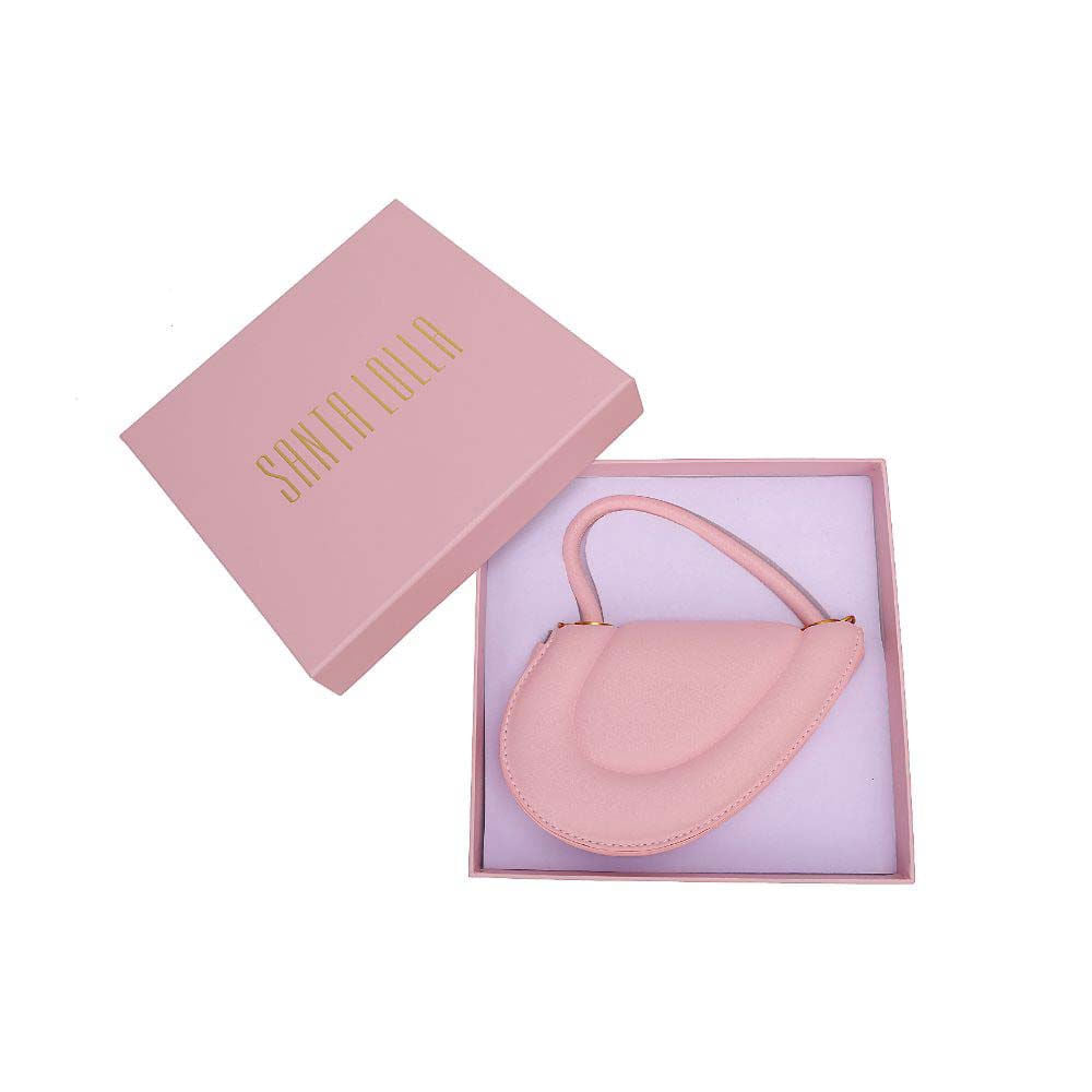 Bolsa Transversal Santa Lolla Rosa Corrente Dourada