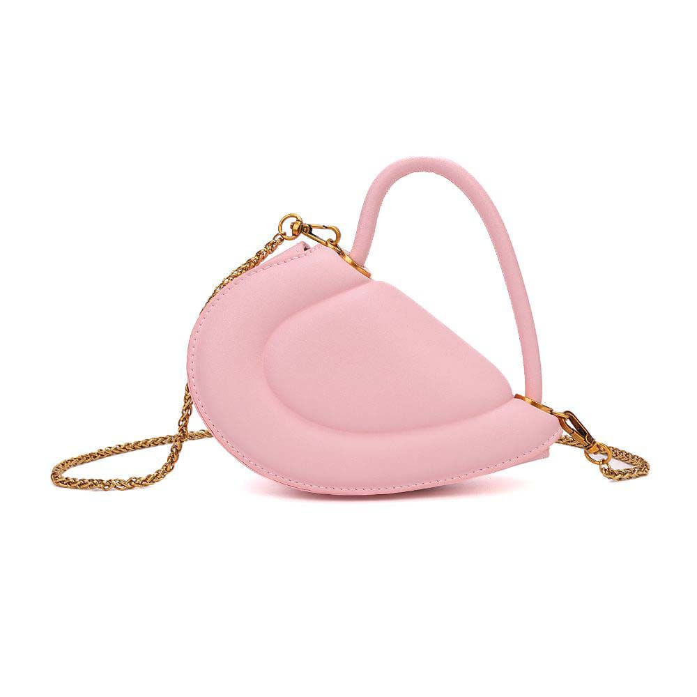 Bolsa Transversal Santa Lolla Rosa Corrente Dourada