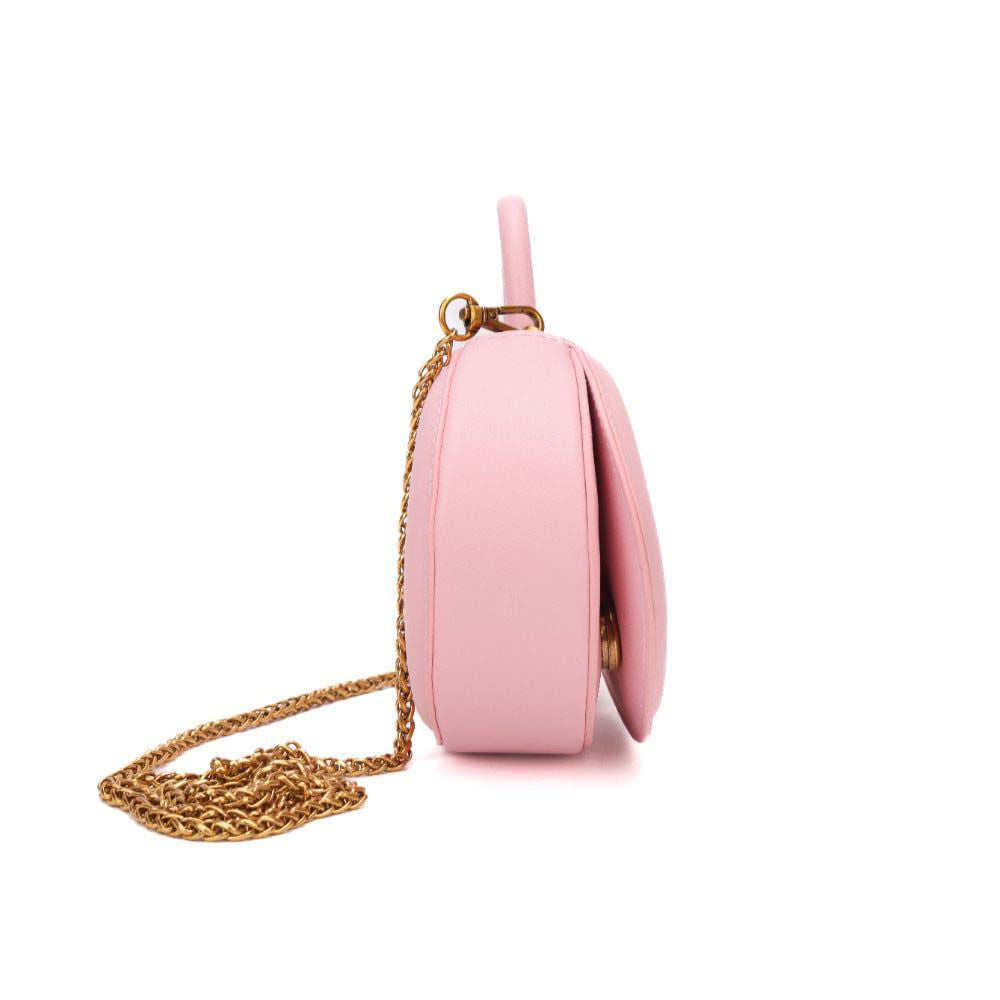 Bolsa Transversal Santa Lolla Rosa Corrente Dourada