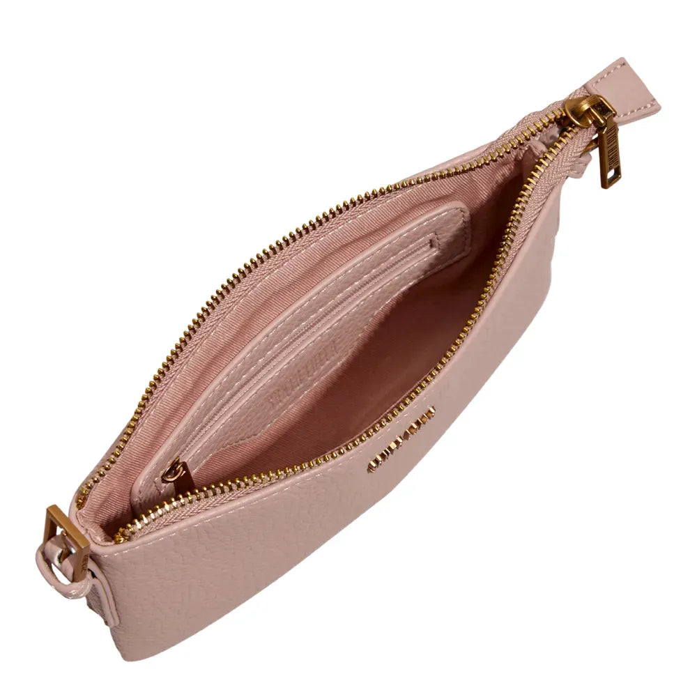 Bolsa Transversal Santa Lolla Rosa Floater Zíper Dourado