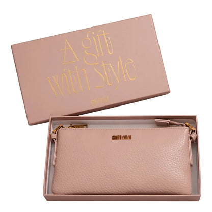 Bolsa Transversal Santa Lolla Rosa Floater Zíper Dourado