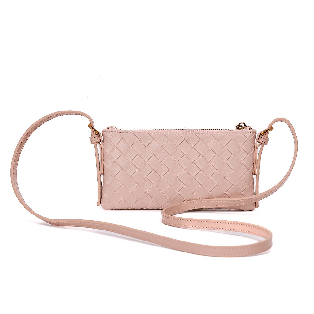 Bolsa Transversal Santa Lolla Rosa Tresse Zíper