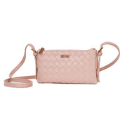 Bolsa Transversal Santa Lolla Rosa Tresse Zíper