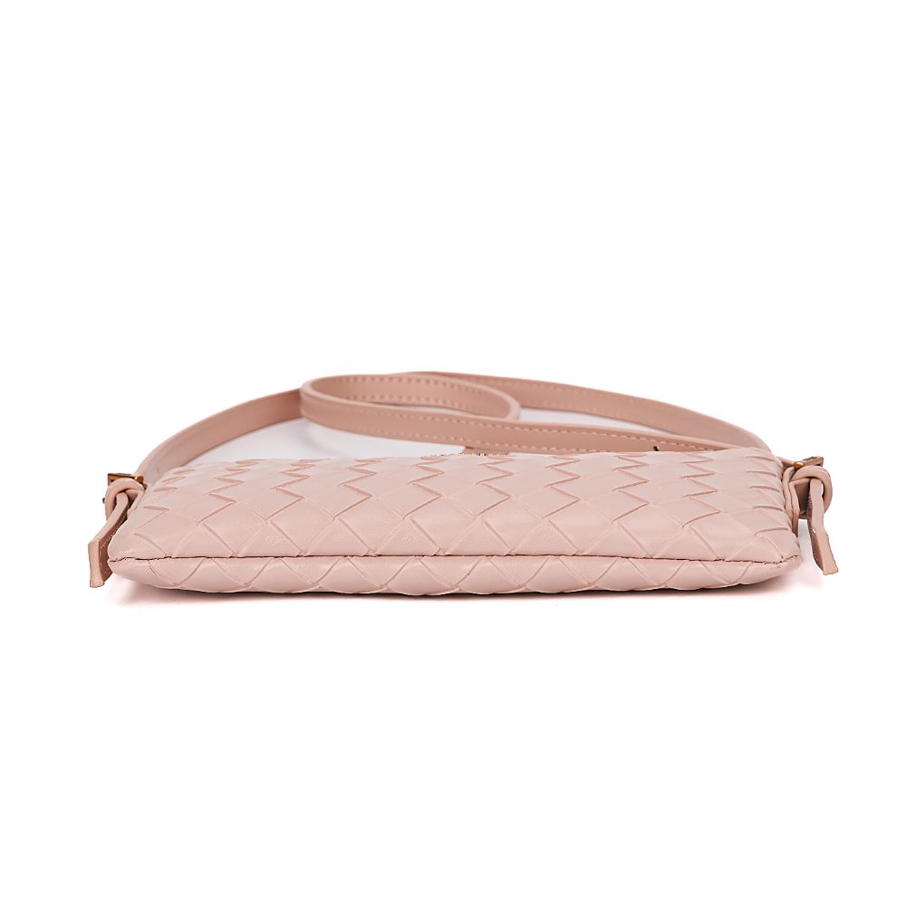 Bolsa Transversal Santa Lolla Rosa Tresse Zíper