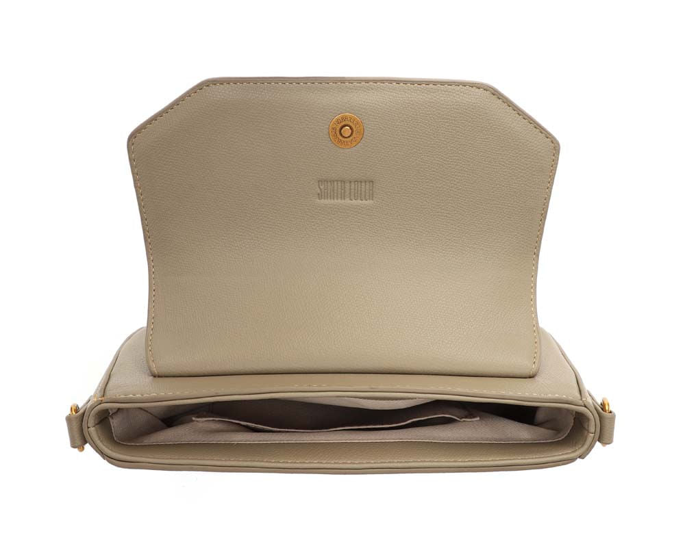 Bolsa Transversal Santa Lolla Taupe Aba Estruturada