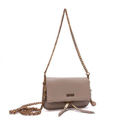 Bolsa Transversal Santa Lolla Taupe Alça Corrente