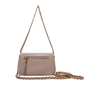 Bolsa Transversal Santa Lolla Taupe Alça Corrente