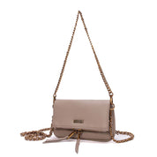 Bolsa Transversal Santa Lolla Taupe Alça Corrente