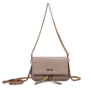 Bolsa Transversal Santa Lolla Taupe Alça Corrente
