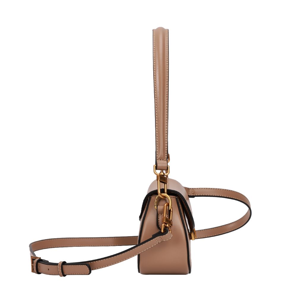 Bolsa Transversal Santa Lolla Taupe Fecho Dourado