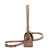 Bolsa Transversal Santa Lolla Taupe Fecho Dourado