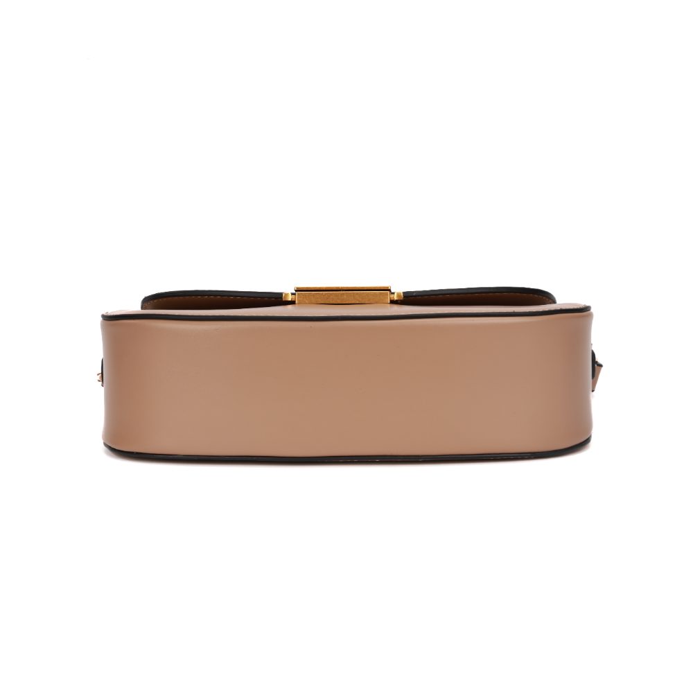Bolsa Transversal Santa Lolla Taupe Fecho Dourado