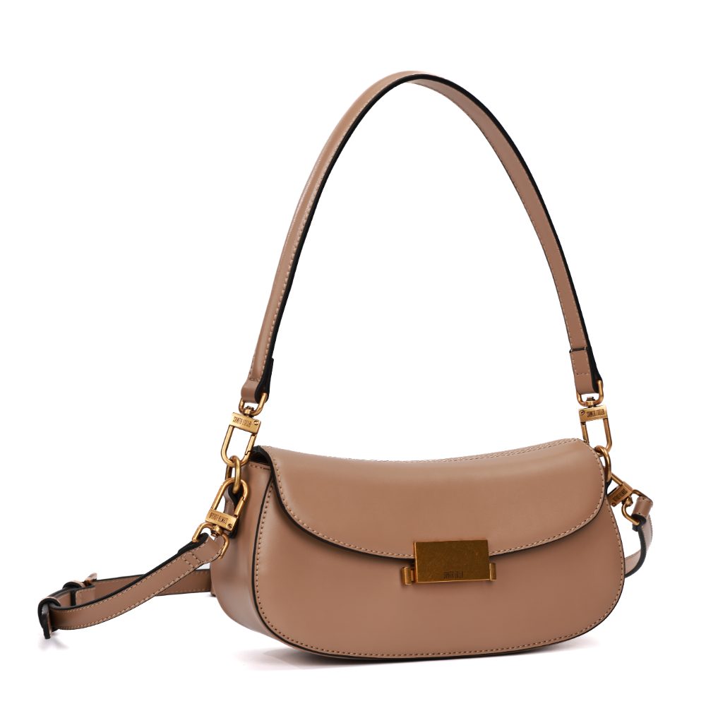 Bolsa Transversal Santa Lolla Taupe Fecho Dourado