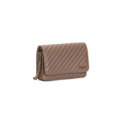 Bolsa Transversal Santa Lolla Taupe Matelassê Corrente