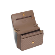 Bolsa Transversal Santa Lolla Taupe Matelassê Corrente