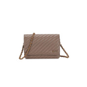 Bolsa Transversal Santa Lolla Taupe Matelassê Corrente