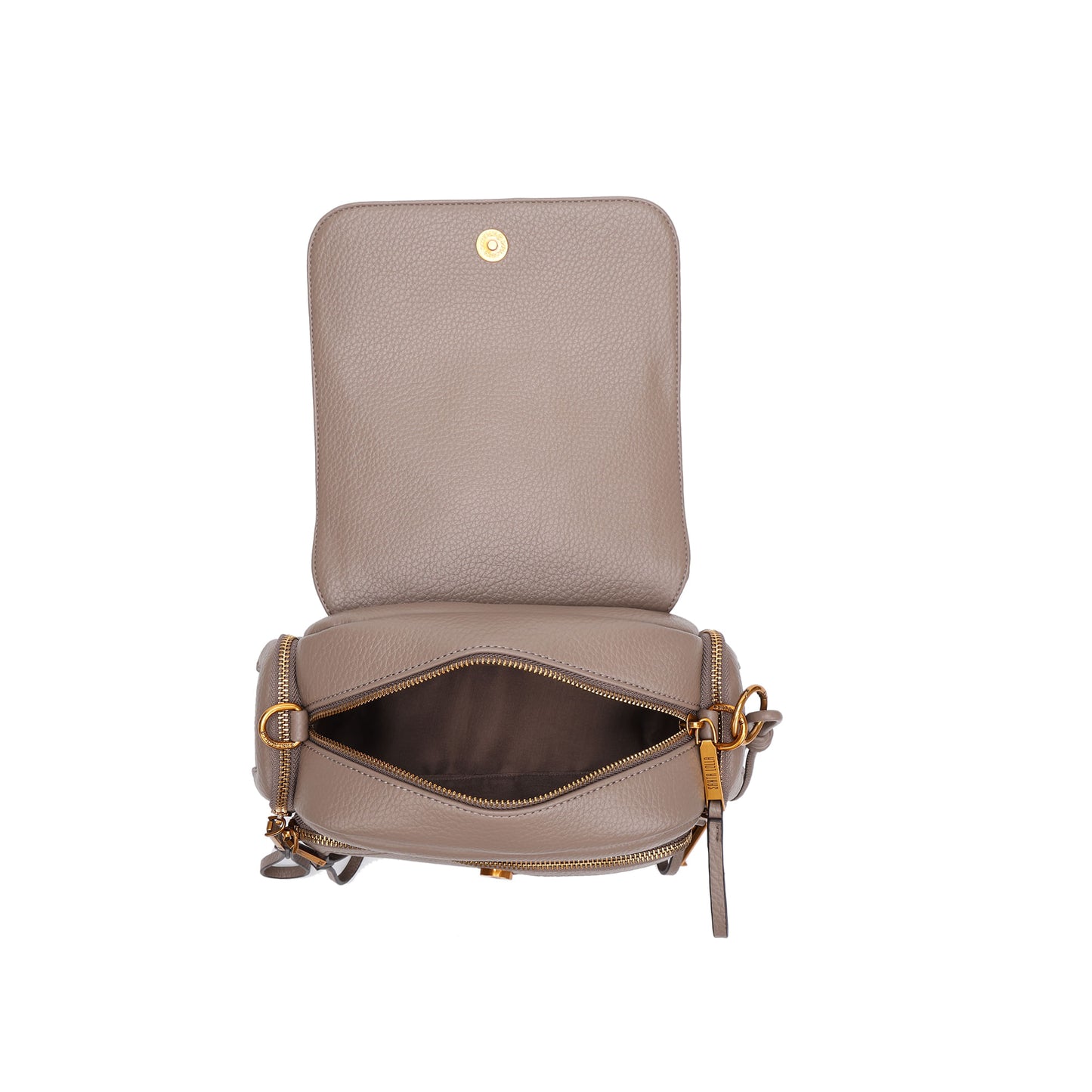Bolsa Transversal Santa Lolla Taupe Zíper Duplo