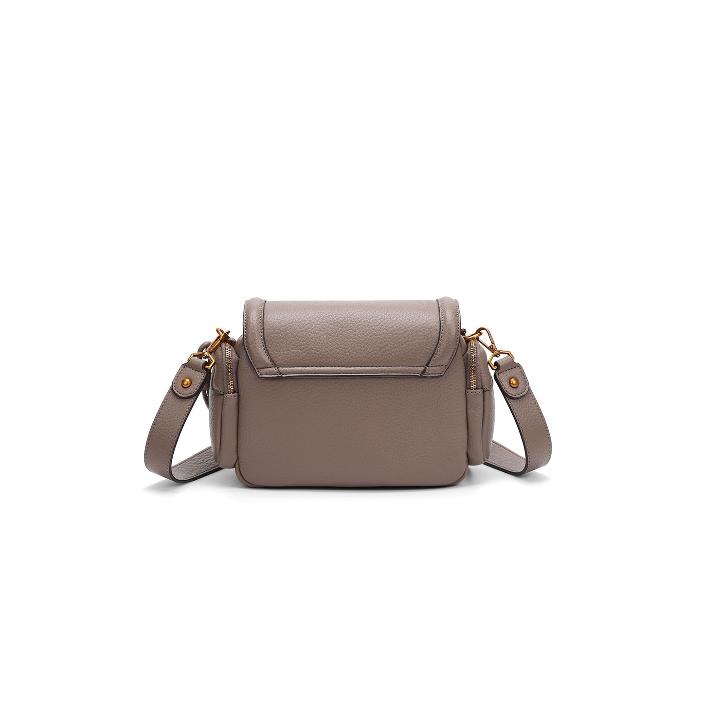 Bolsa Transversal Santa Lolla Taupe Zíper Duplo