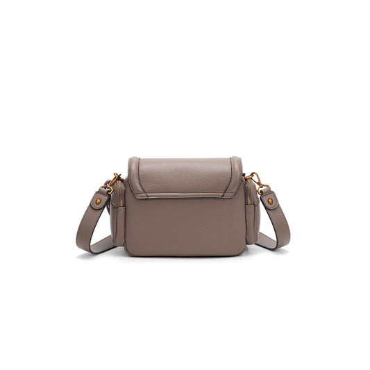 Bolsa Transversal Santa Lolla Taupe Zíper Duplo