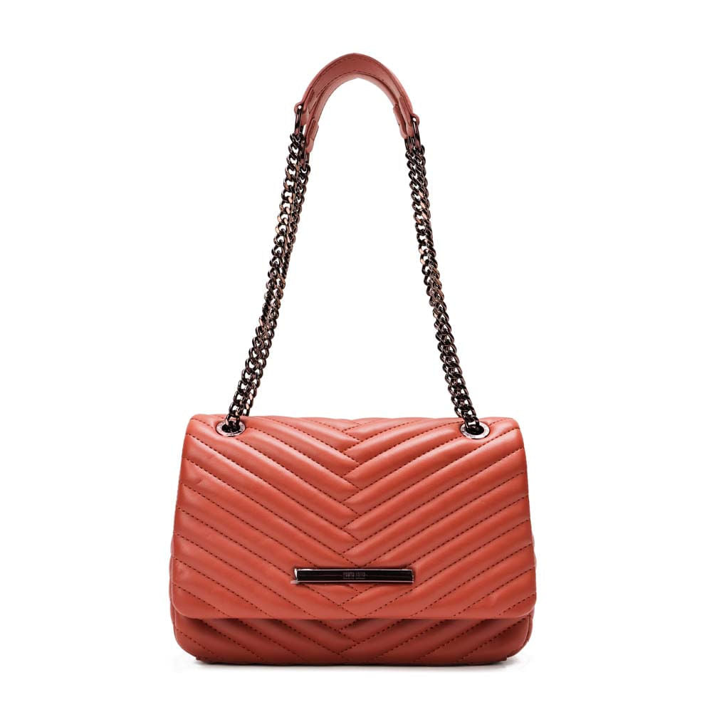 Bolsa Transversal Santa Lolla Terracota Alça Corrente