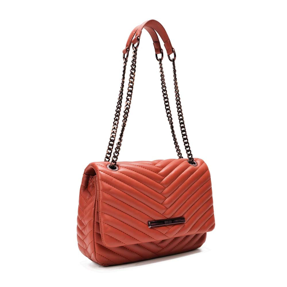 Bolsa Transversal Santa Lolla Terracota Alça Corrente