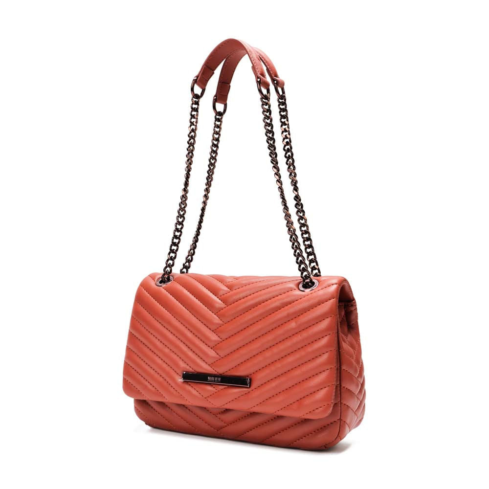 Bolsa Transversal Santa Lolla Terracota Alça Corrente