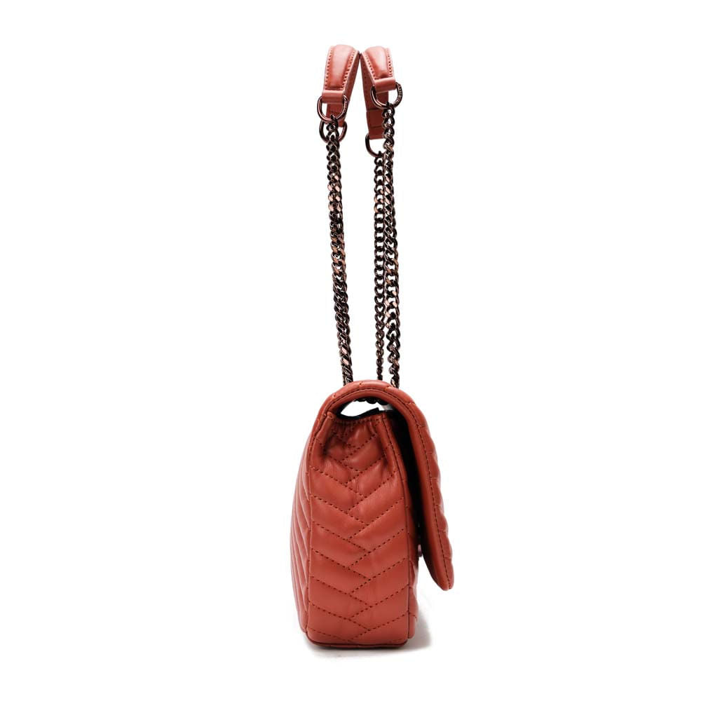 Bolsa Transversal Santa Lolla Terracota Alça Corrente