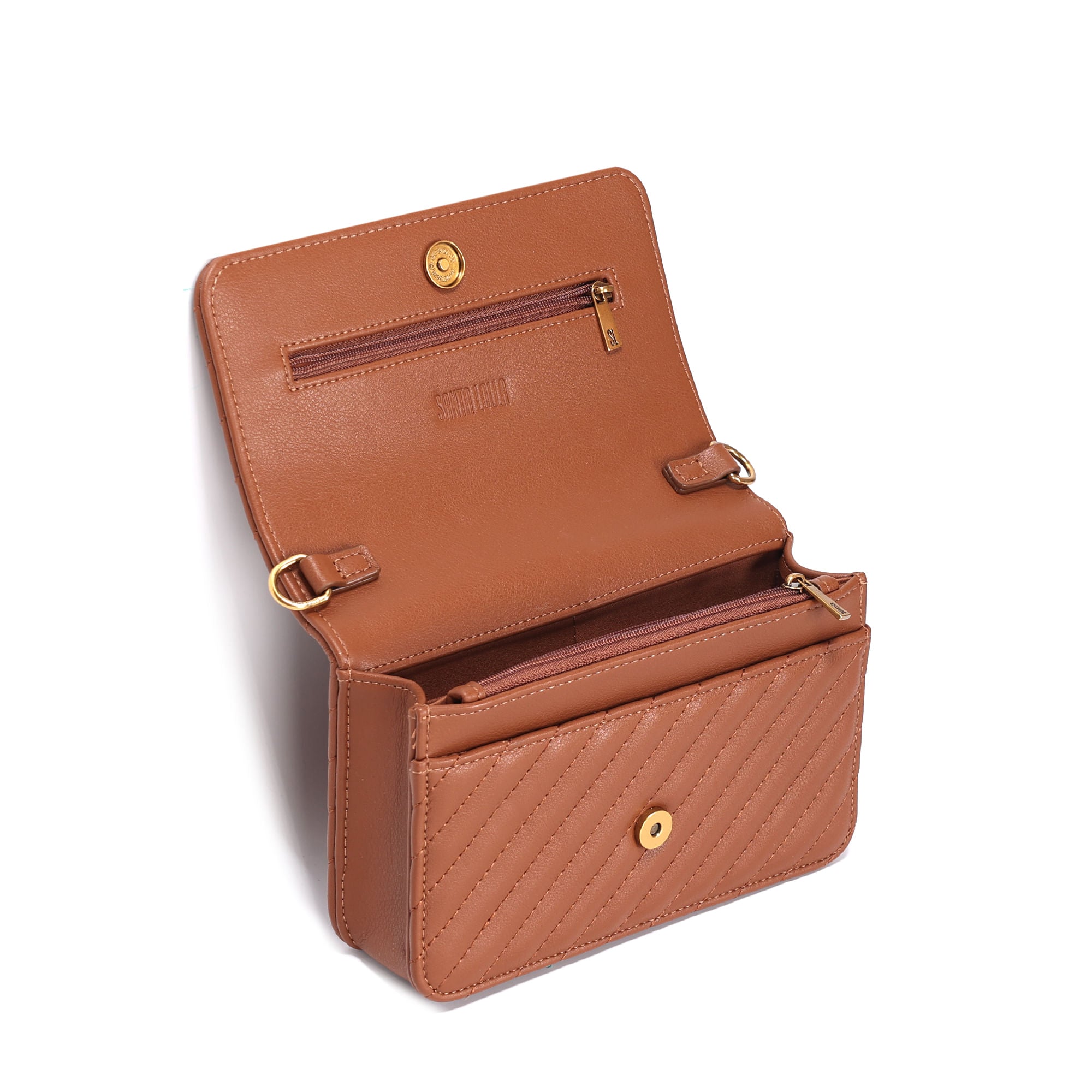Bolsa Transversal Santa Lolla Terracota Alça Corrente