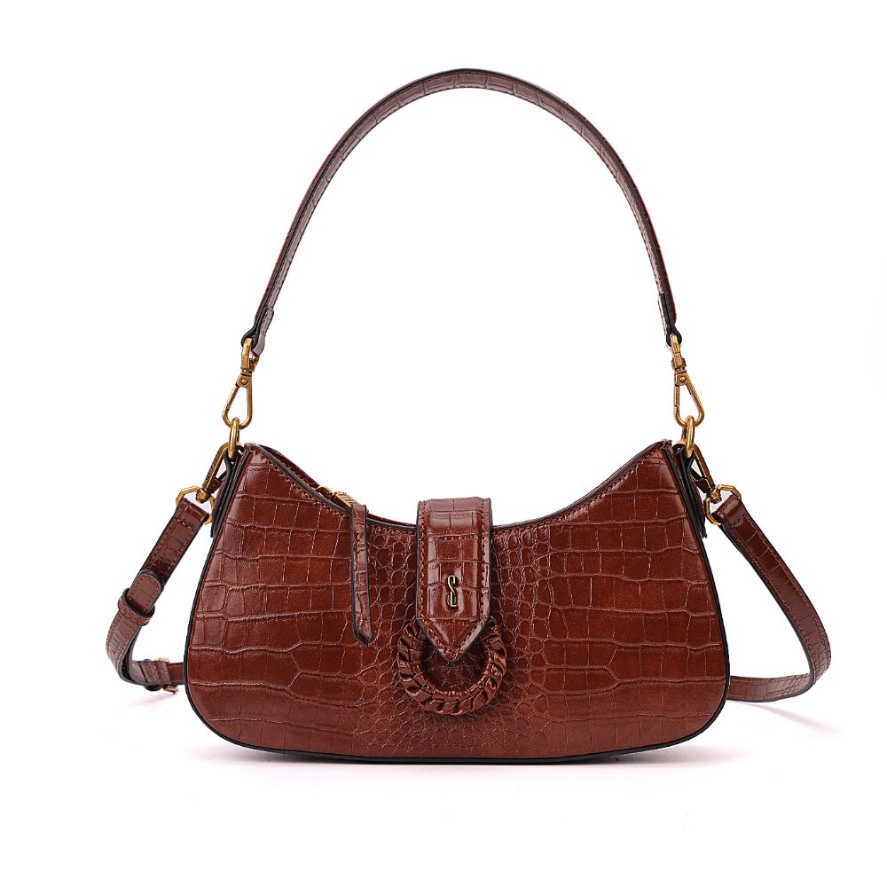 Bolsa Transversal Santa Lolla Terracota Croco Pequena