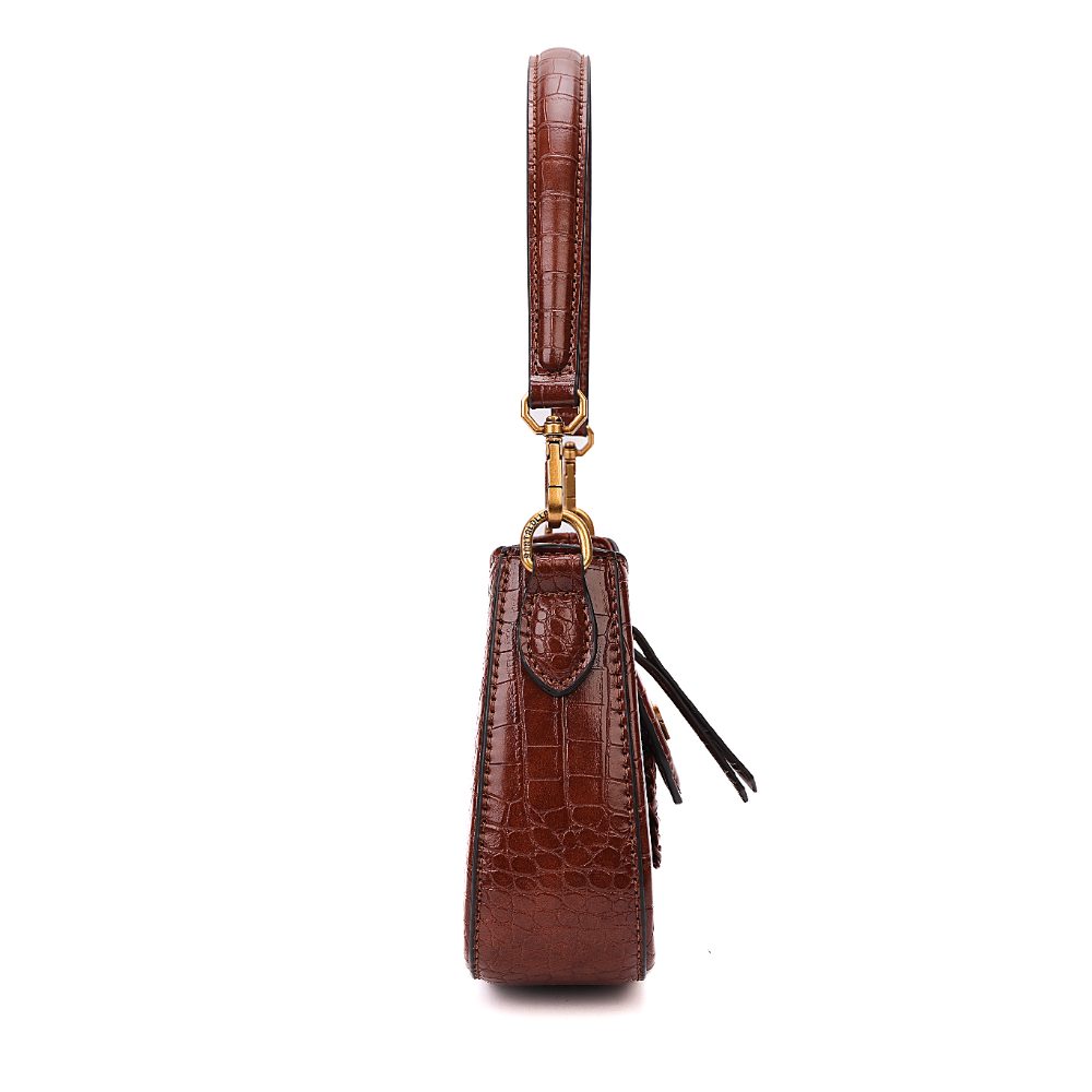 Bolsa Transversal Santa Lolla Terracota Croco Pequena