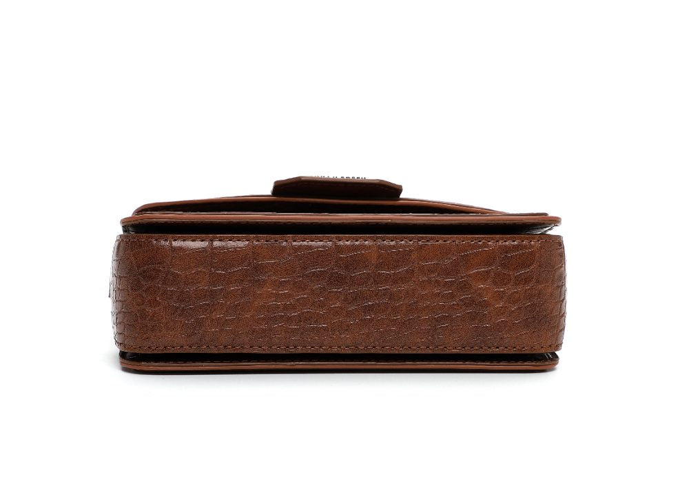 Bolsa Transversal Santa Lolla Terracota Croco Pequena