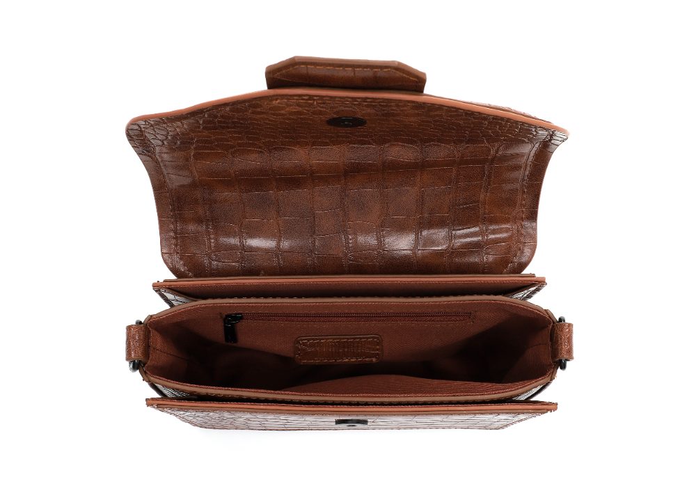 Bolsa Transversal Santa Lolla Terracota Croco Pequena