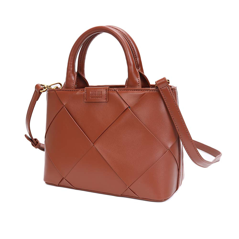 Bolsa Transversal Santa Lolla Terracota Trama Geométrica