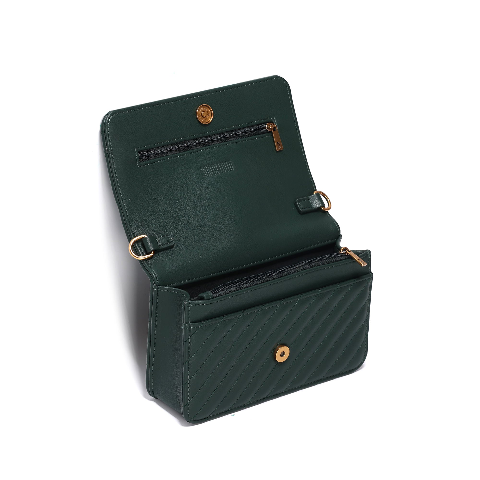 Bolsa Transversal Santa Lolla Verde Matelassê Corrente
