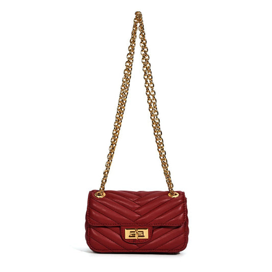 Bolsa Transversal Santa Lolla Vermelha Alça Correntes