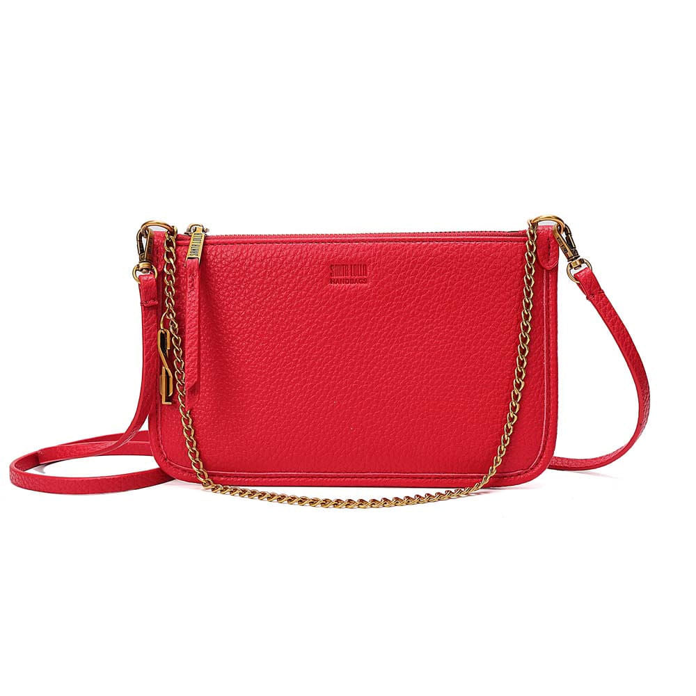 Bolsa Transversal Santa Lolla Vermelha Corrente Dourada