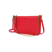 Bolsa Transversal Santa Lolla Vermelha Corrente Dourada
