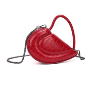 Bolsa Transversal Santa Lolla Vermelha Croco Corrente