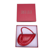 Bolsa Transversal Santa Lolla Vermelha Croco Corrente