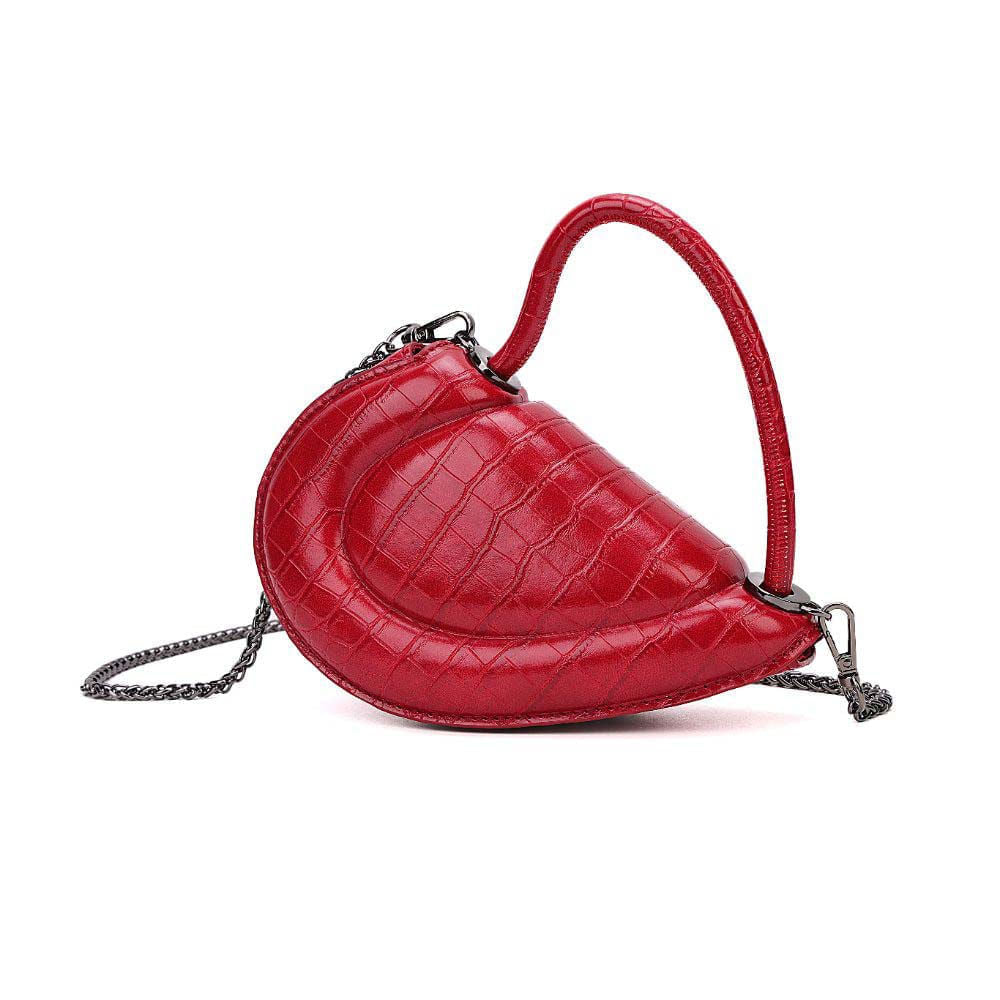Bolsa Transversal Santa Lolla Vermelha Croco Corrente