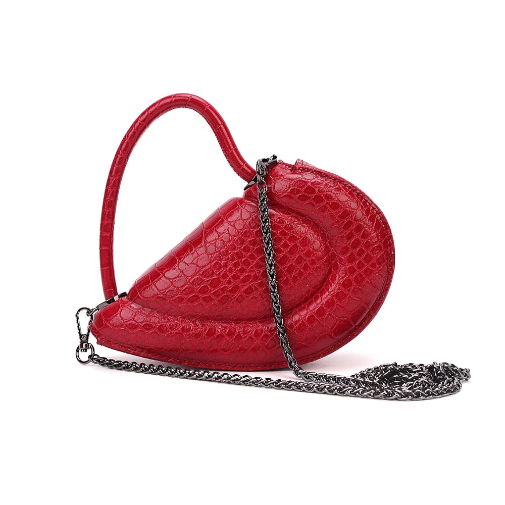 Bolsa Transversal Santa Lolla Vermelha Croco Corrente