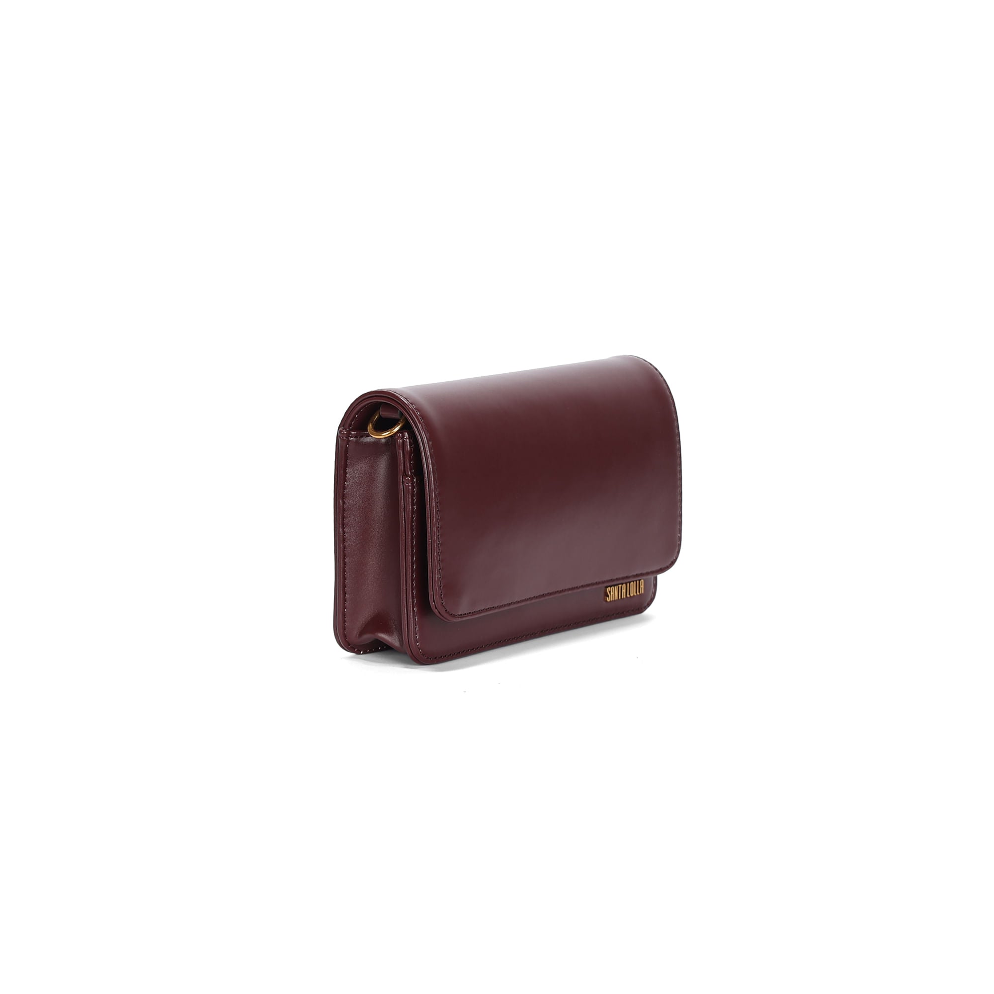 Bolsa Transversal Santa Lolla Vinho Aba E Zíper