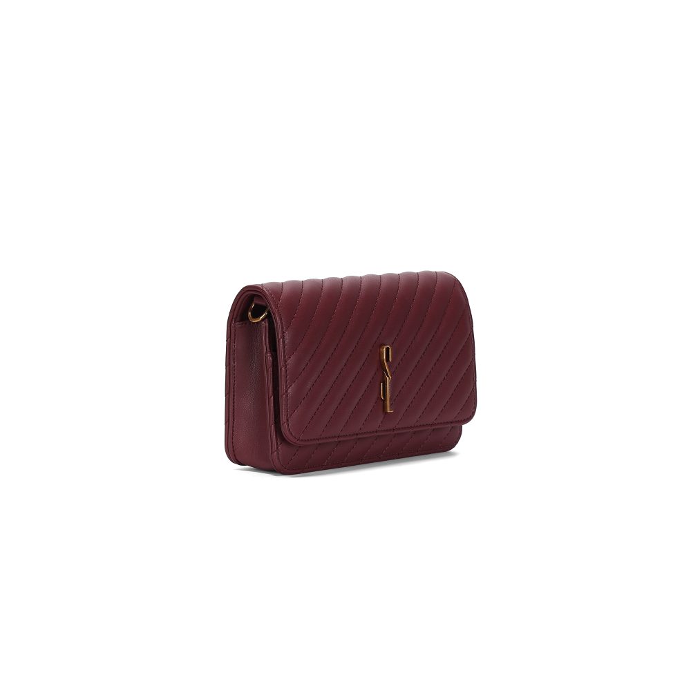 Bolsa Transversal Santa Lolla Vinho Matelassê