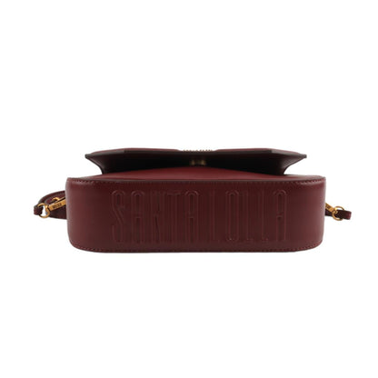 Bolsa Transversal Santa Lolla Vinho Metais Dourados