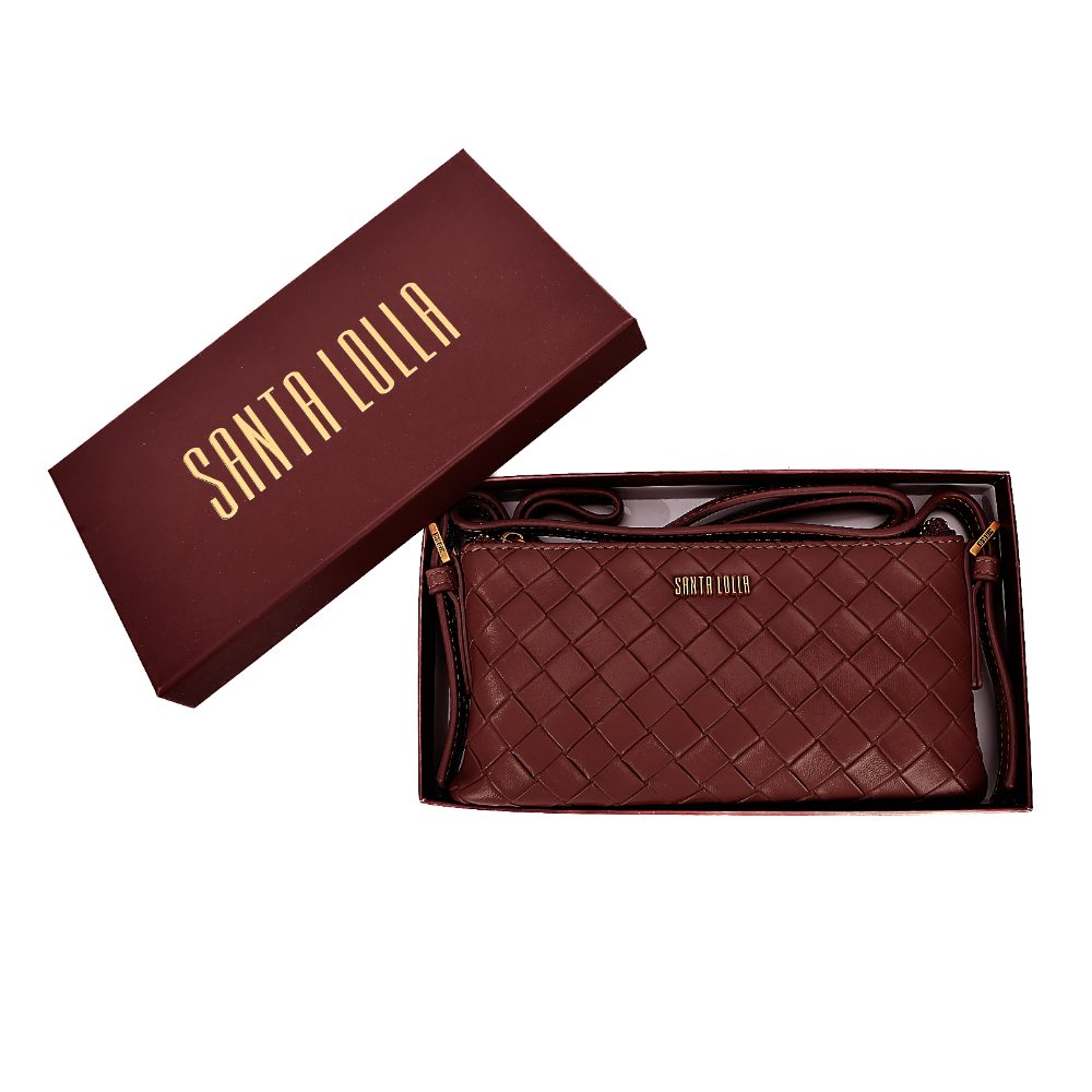 Bolsa Transversal Santa Lolla Vinho Tressê Pequena