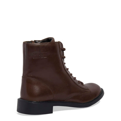 Bota Coturno Santa Lolla Marrom Couro Sola Lisa