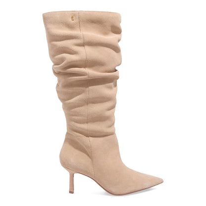 Bota Santa Lolla Bege Slouch Salto Fino