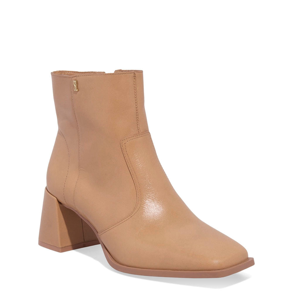 Bota Santa Lolla Caramelo Couro Salto Bloco