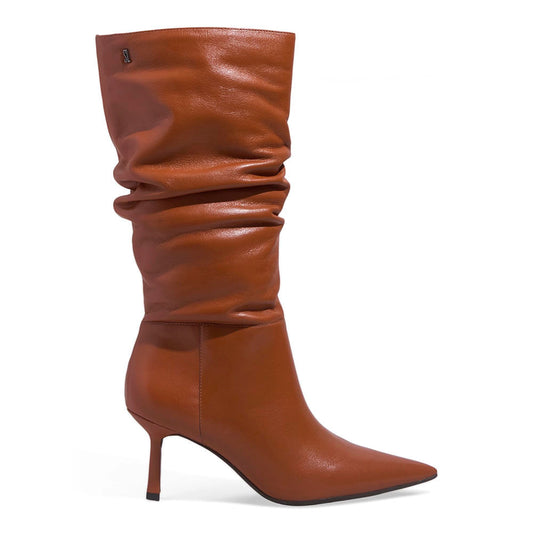 Bota Santa Lolla Caramelo Slouch Salto Fino